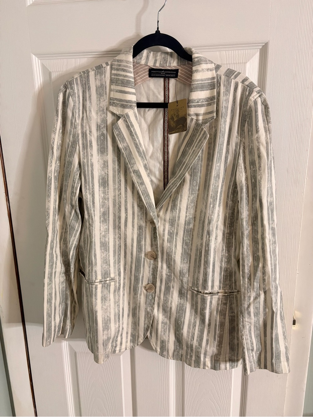 NWT Women’s Peruvian Connection Sanibel Jacket Linen Western Wear Aztec US 16